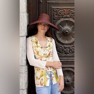 RARE Anthropologie Moth Aviary Gate Bird Cardigan